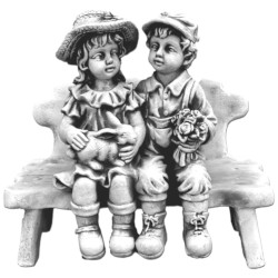 Скульптура Девочка и мальчик на лавочке