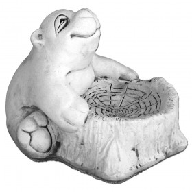 Скульптура декоративная Медведь сидит у пня