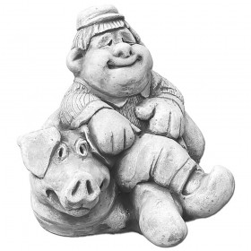 Скульптура декоративная Фермер с поросенком