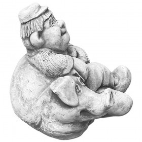 Скульптура декоративная Фермер с поросенком