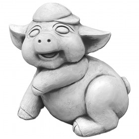 Скульптура декоративная Поросенок в кепке