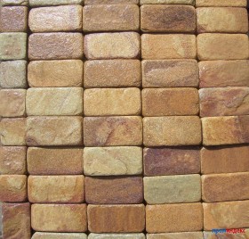 Галтованная брусчатка из Златолита, размер 100-200 мм, толщина 25-35 мм