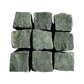 Колотая брусчатка из Песчаника, серо-зеленая, размеры 100-200 мм, толщина 40 мм