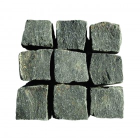 Колотая брусчатка из Песчаника, серо-зеленая, размеры 200-200 мм, толщина 50-60 мм