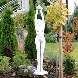 Скульптура  классическая Девушка держит лилию над головой