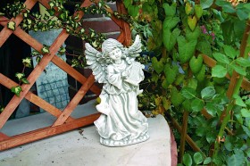 Скульптура классическая Ангел девочка с арфой