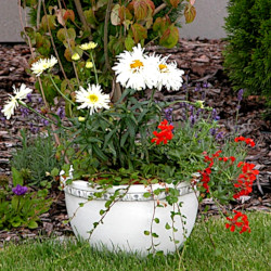 Вазон современный, круглый с ободком