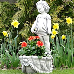 Вазон классический Девочка на ракушке