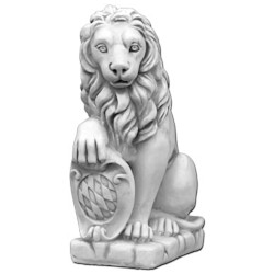 Скульптура Лев сидит, со щитом, правый