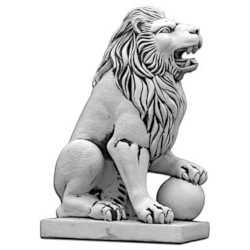 Скульптура Лев сидит с шаром, левый