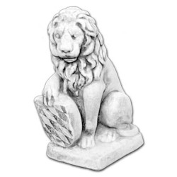 Скульптура Лев сидит, со щитом, правый