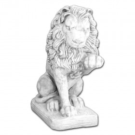 Скульптура Лев сидит с поднятой лапой, левый