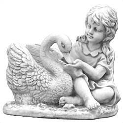 Скульптура современная Девочка с лебедем
