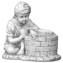 Скульптура современная Мальчик у родника с лягушкой