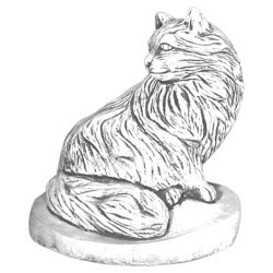 Скульптура Кот сидит смотрит направо